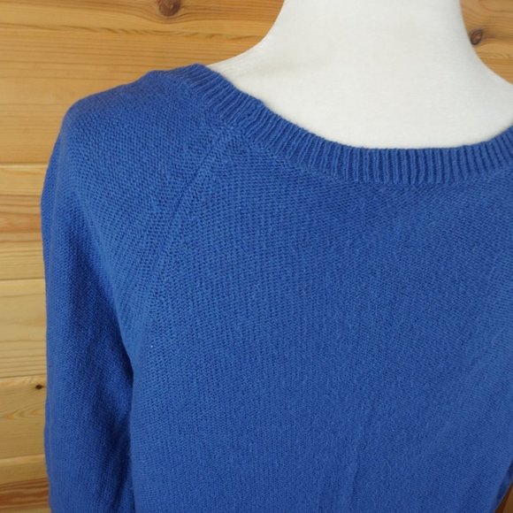 Loft Blue Knit‎ Scalloped Hem Sweater Size Medium - Picture 5 of 7